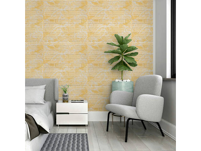 Декоративна 3D панель самоклейка 700х770х3мм Мармур жовтий (062-3) SW-00000694 - Фото 5