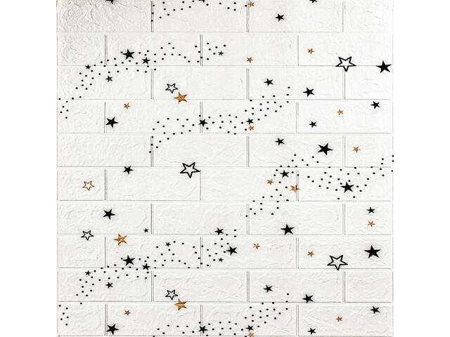 Декоративна 3D панель самоклейка 700х770х3мм Зірки (цегла) (021-3) SW-00000693 - Фото 1