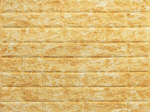 Декоративна 3D панель самоклейка 700х770х5мм Глибокий жовтий (цегла) (068) SW-00000168