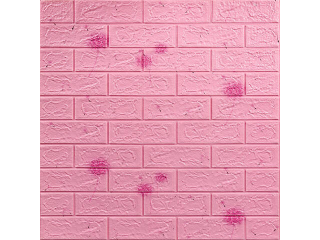 Декоративна 3D панель самоклейка 700х770х5мм Кульбабка (світло-рожевий цегла) (022) SW-00000023 - Фото 1