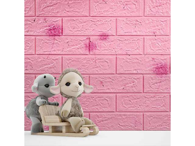 Декоративна 3D панель самоклейка 700х770х5мм Кульбабка (світло-рожевий цегла) (022) SW-00000023 - Фото 5