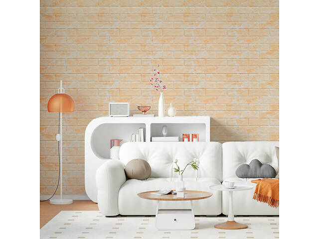 Декоративна 3D панель самоклейка 700х770х5мм Мармур бежевий(цегла) (062) SW-00000032 - Фото 5