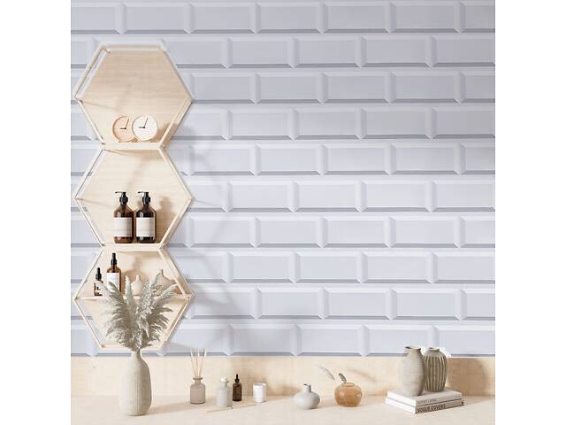 Декоративна ПВХ панель 960х480х4мм Біла клінкерна цегла SW-00001431 - Фото 6