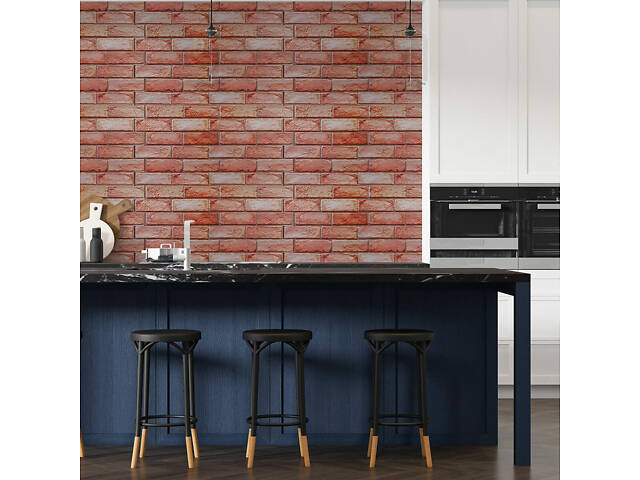 Декоративна ПВХ панель 960х480х4мм Коричнево-рожева цегла SW-00001426 - Фото 6