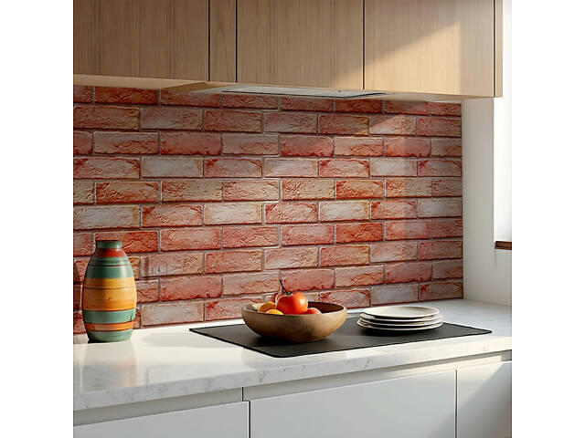 Декоративна ПВХ панель 960х480х4мм Коричнево-рожева цегла SW-00001426 - Фото 5
