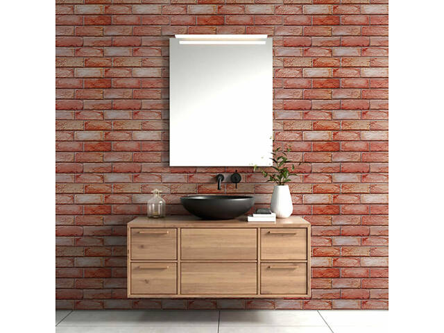 Декоративна ПВХ панель 960х480х4мм Коричнево-рожева цегла SW-00001426 - Фото 7