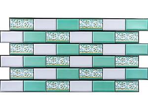 Декоративна ПВХ панель 960х480х4мм Цегла зелений орнамент love-shopping