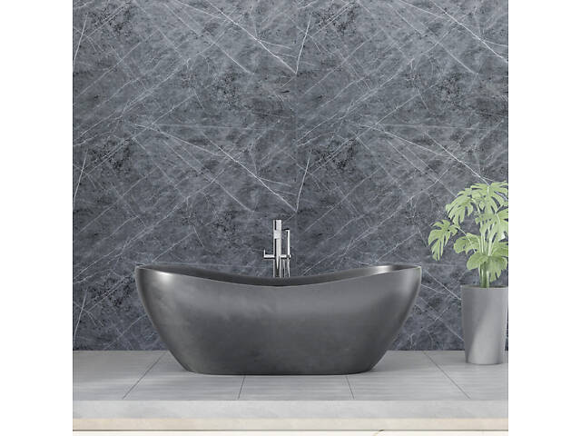 Декоративна ПВХ плита 1,22м х 2,44м х 3мм Сірий натуральний мармур SW-00001406 - Фото 7