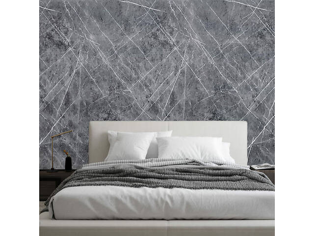 Декоративна ПВХ плита 1,22м х 2,44м х 3мм Сірий натуральний мармур SW-00001406 - Фото 8