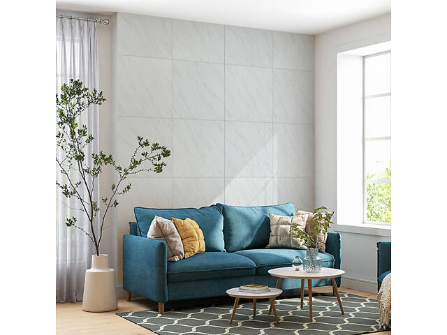 Декоративна ПВХ плита 600х600х3мм Білий мармур (S) SW-00001620 - Фото 6