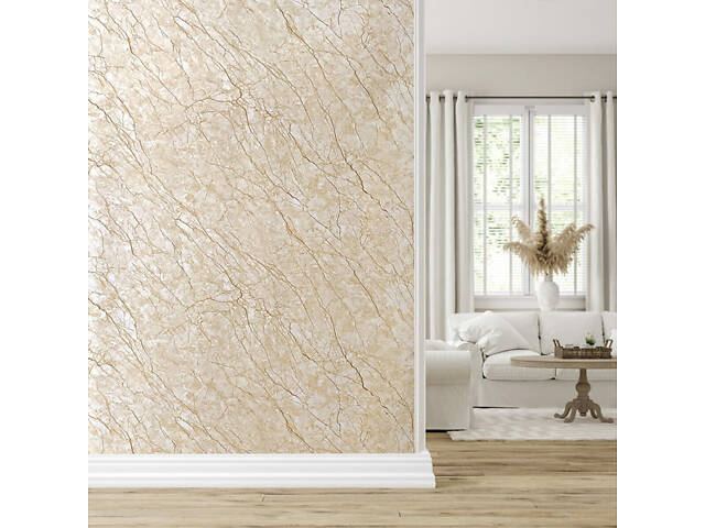 Декоративна ПВХ плита1,22м х 2,44м х 3мм Світло-бежевий мармур SW-00001408 - Фото 8