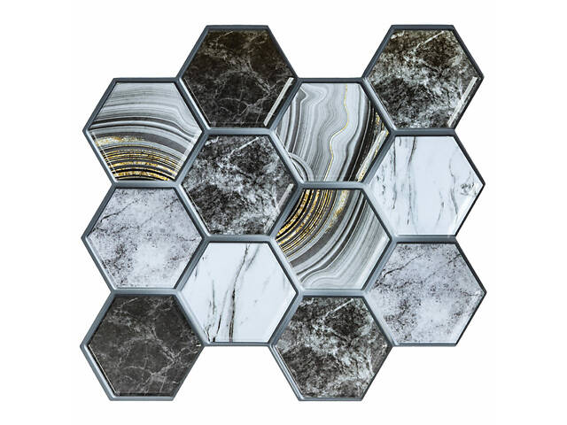 Декоративна ПВХ плитка на самоклейці 280х300х5мм Соти, ціна за 1 шт. (СПП-500) SW-00000524 - Фото 1