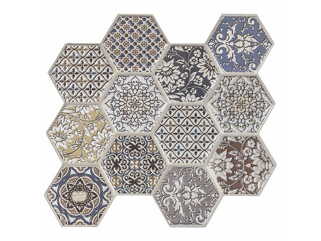 Декоративна ПВХ плитка на самоклейці 280х300х5мм Соти, ціна за 1 шт. (СПП-504) SW-00000673 - Фото 1