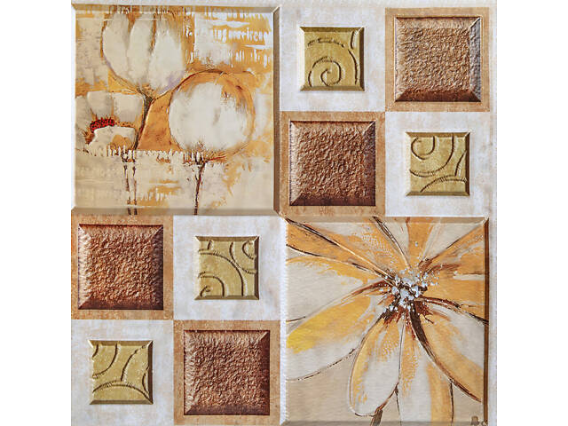 Декоративна ПВХ плитка на самоклейці 300х300х5мм Масляні фарби, ціна за 1 шт. (СПП-608) SW-00001138 - Фото 1