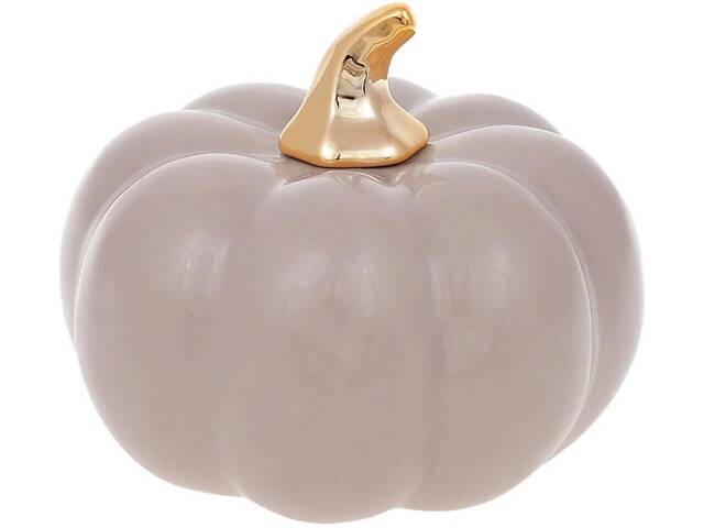 Декоративная фигурка Тыква BonaDi 13х13х10.5 см Бежево-золотой DP87205 - Фото 1