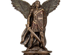Декоративна настінна статуетка Святого Архангела Михаїла Veronese 26х16х4 см Коричневий AL230018