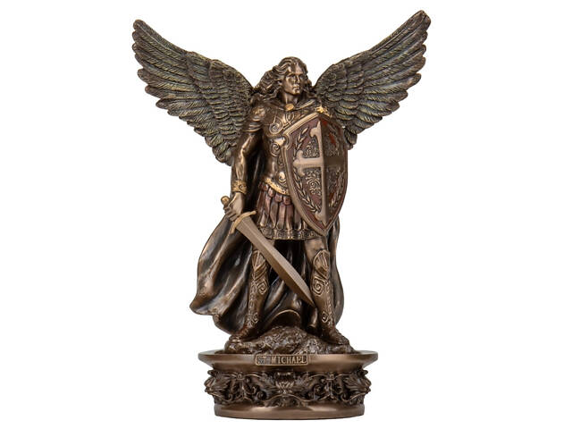 Декоративна настінна статуетка Святого Архангела Михаїла Veronese 26х16х4 см Коричневий AL230018 - Фото 1