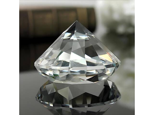 Декоративний діамант RESTEQ 60 мм, Діамант з оптичного скла к9, Діамант з кришталевого скла K9, K9 Crystal - Фото 1