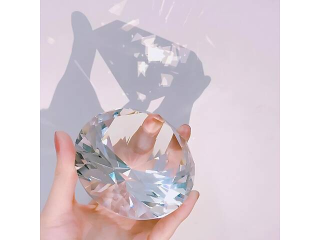 Декоративний діамант RESTEQ 60 мм, Діамант з оптичного скла к9, Діамант з кришталевого скла K9, K9 Crystal - Фото 5