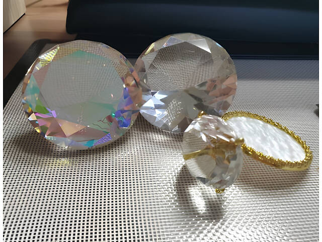 Декоративний діамант RESTEQ 60 мм, Діамант з оптичного скла к9, Діамант з кришталевого скла K9, K9 Crystal - Фото 7