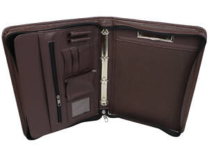 Ділова папка з екологічної шкіри коричнева Амо