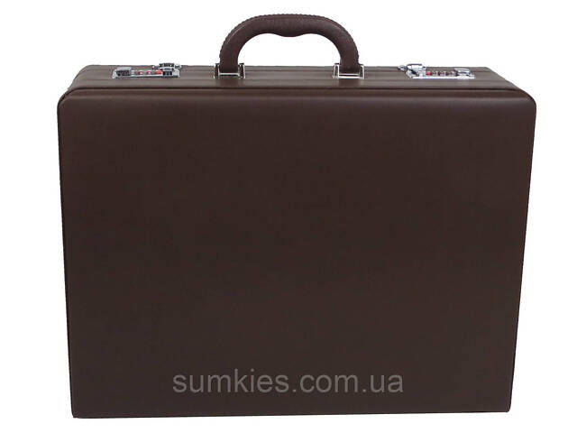 Діловий кейс, симптом з екошкіри Portfolio коричневий - Фото 3