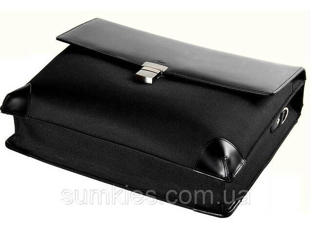 Діловий портфель зі шкіри та нейлону Fouquet NBC-1002M чорний - Фото 3