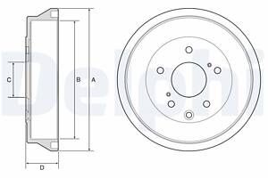 DELPHI BF636 Барабан гальмівний (задній) Nissan Juke 10-19 (229x51)