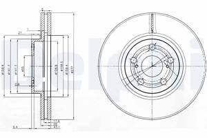 DELPHI BG3913 Диск гальмівний (передній) (к-кт 2 шт) Totota Avensis 03-08 (277x26)