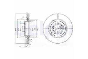 DELPHI BG3914 Диск гальмівний (передній) (к-кт 2 шт) Toyota Avensis 03-08 (295x26) (з покриттям)