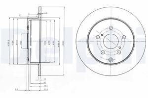 DELPHI BG4051 Диск гальмівний (задній) (к-кт 2 шт) Toyota Corolla 1.6/1.8 16V/2.0/2.2 D4d 01-09 (290x10)