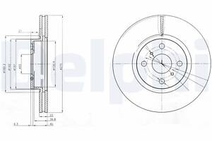 DELPHI BG4054 Тормозной диск (передний) (комплект 2 шт) Toyota Yaris 07- (275x22)