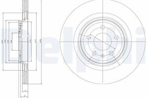 DELPHI BG4078 Диск тормозной (задний) (к-кт 2шт) Audi A4/A5 08-17/Q5 08-(330х22) (вент.)