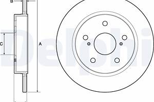 DELPHI BG4183C Диск гальмівний (задній) (к-кт 2 шт) Toyota Auris/ Corolla 06- (270x10)