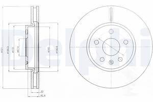 DELPHI BG4189C Диск гальмівний (передній) (к-кт 2шт) Opel Insignia A 08- (321x30) (вентильований)