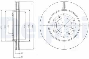 DELPHI BG4257 Диск гальмівний (передній) (к-кт 2шт) Mitsubishi L200/Pajero Sport II 08- (294x28) (вент.)
