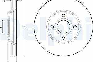 DELPHI BG4715C Диск тормозной (передний) (к-кт 2шт) Ford Ecosport 1.0-1.6 12- (278x25)