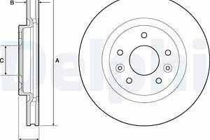 DELPHI BG4770C Диск гальмівний (передній) (к-кт 2 шт) Nissan Qashqai/X-trail/ Leaf 13-/ Renault Kadjar 13- (296x26)