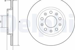 DELPHI BG4960C Диск тормозной (задний) (к-кт 2шт) Jeep Cherokee 2.0-3.6 13- (278x12)