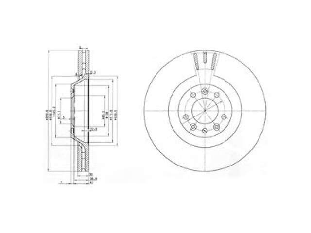 Delphi BG9844. Тормозной диск