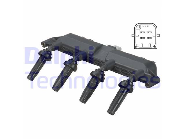 DELPHI CE20011-12B1 Котушка запалювання Citroen Berlingo/Peugeot Partner 1.1-1.4i 96-15