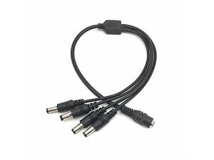 Ділитель живлення DC-F=> 4xDC-M (D 5,5x2,1 мм) кабель завдовжки 40 см