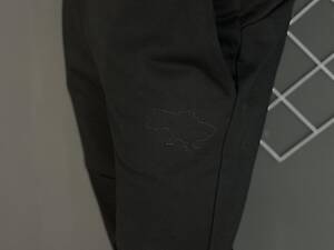 Демисезонные штаны черные Карта Украины черный логотип (двонитка)