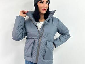 Демисезонная куртка с синтепоном 'Lake' оптом | Норма и батал | Распродажа модели Графит, 46-48