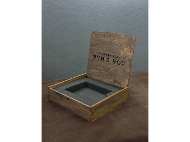 ? Деревянная коробка MAN'S BOX под кошельки, зажимы, бифолды (18см × 16см × 4см) - Фото 3