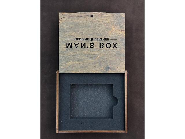 ? Деревянная коробка MAN'S BOX под кошельки, зажимы, бифолды (18см × 16см × 4см) - Фото 4