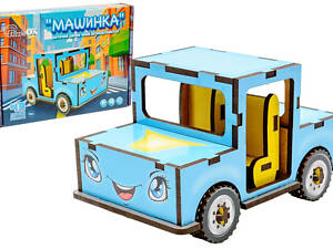 Дерев'яний 3D конструктор 'Машинка' 43 дет. Puz-00930 р. 8,7*14*8,2 см PuzzleOK