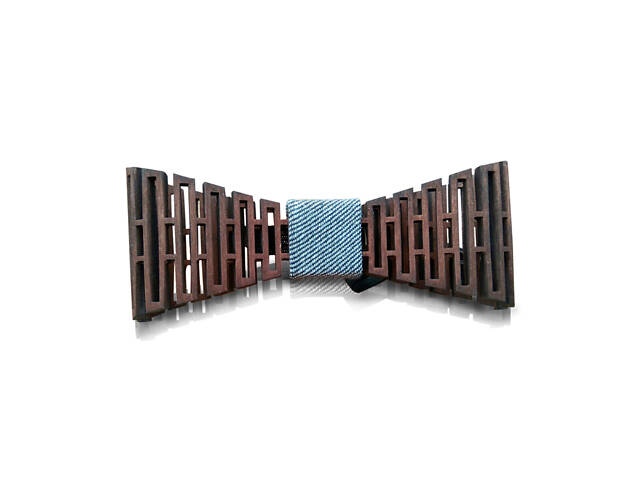 Деревянная бабочка HatynkaUA Решетка Серая (SUN0046) - Фото 4