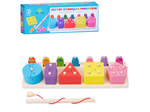 Деревянная игрушка Геометрика MD 0824 фигуры, рыбалка