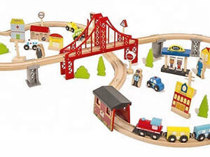 Дерев'янна залізна дорога Avko 70 елементів С073